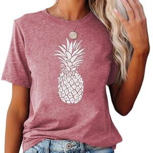 Pineapple Graphic T-Shirt - Pink